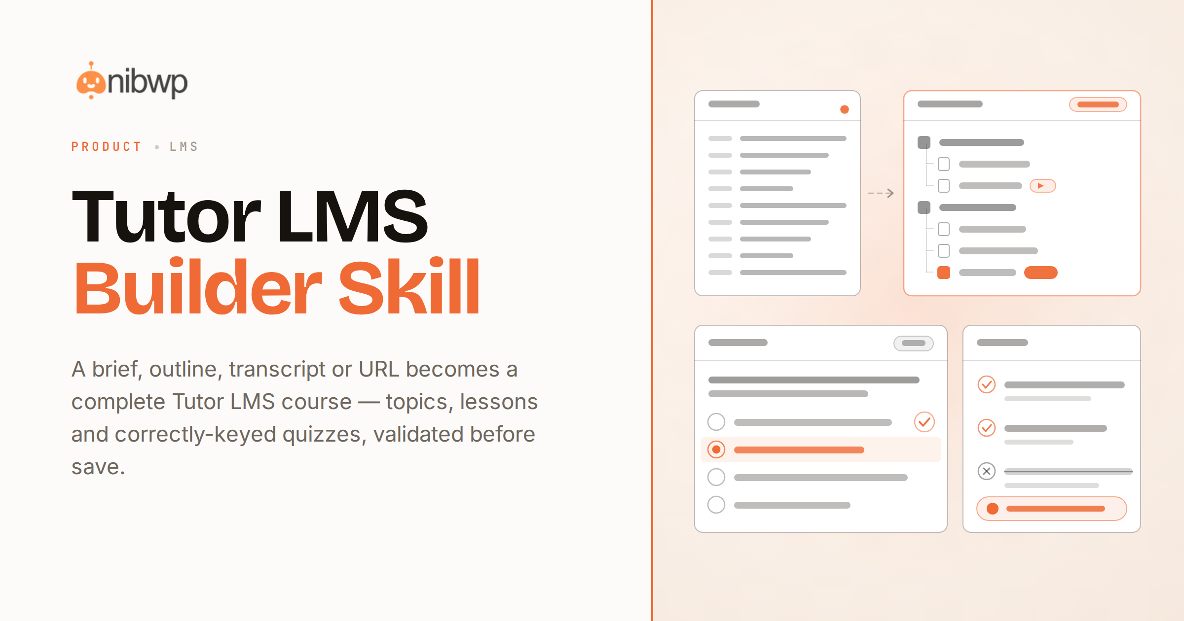 Nibwp product tutorlms builder skill