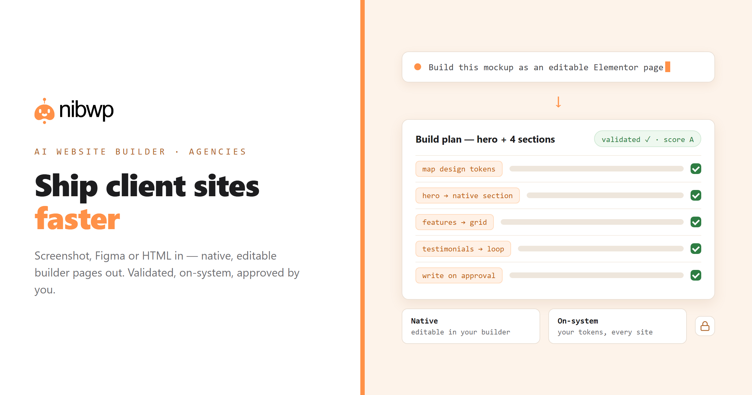 The AI website builder for agencies — design in, editable builder pages out