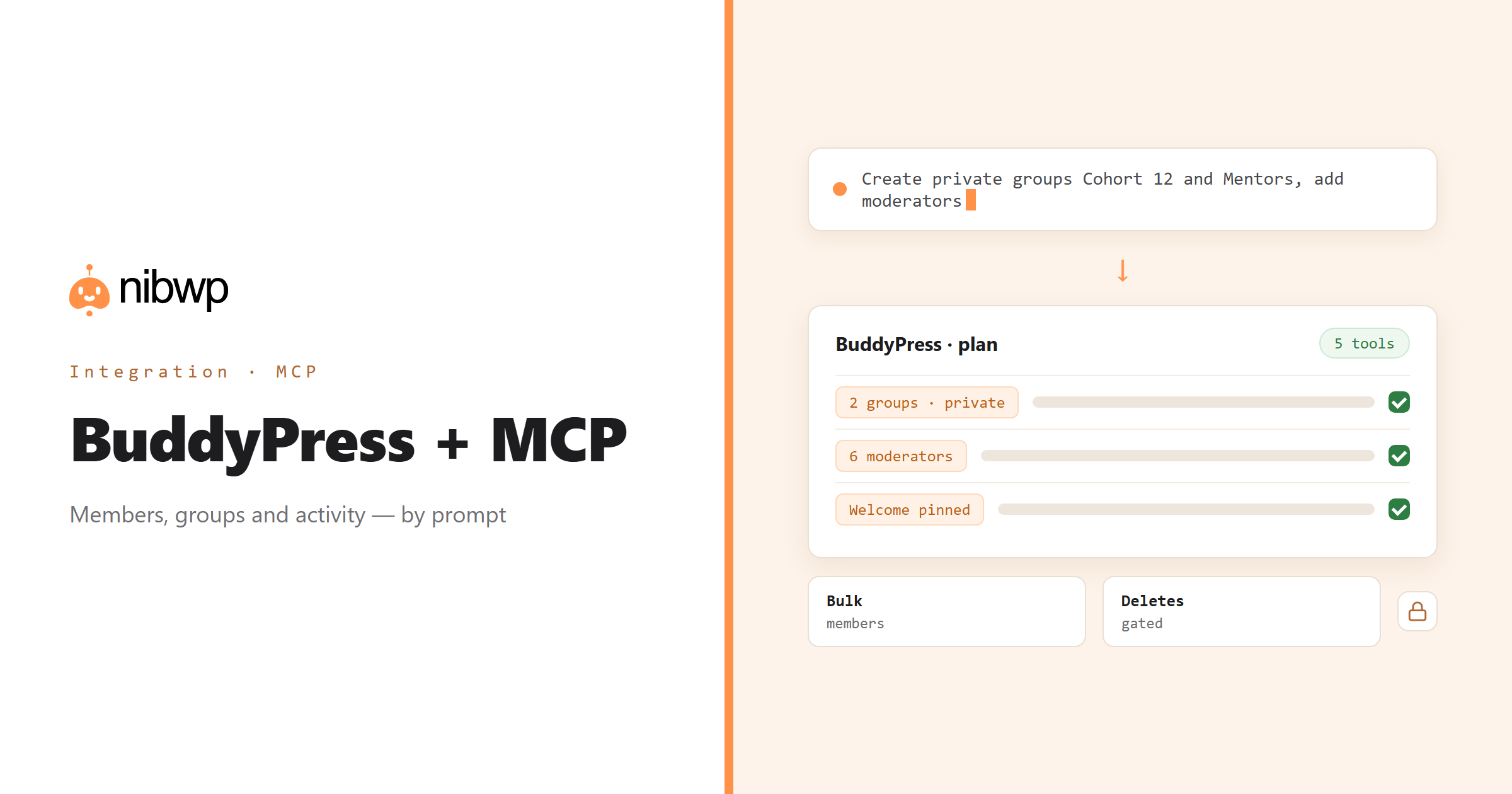 BuddyPress + MCP: AI operating BuddyPress through NibWP