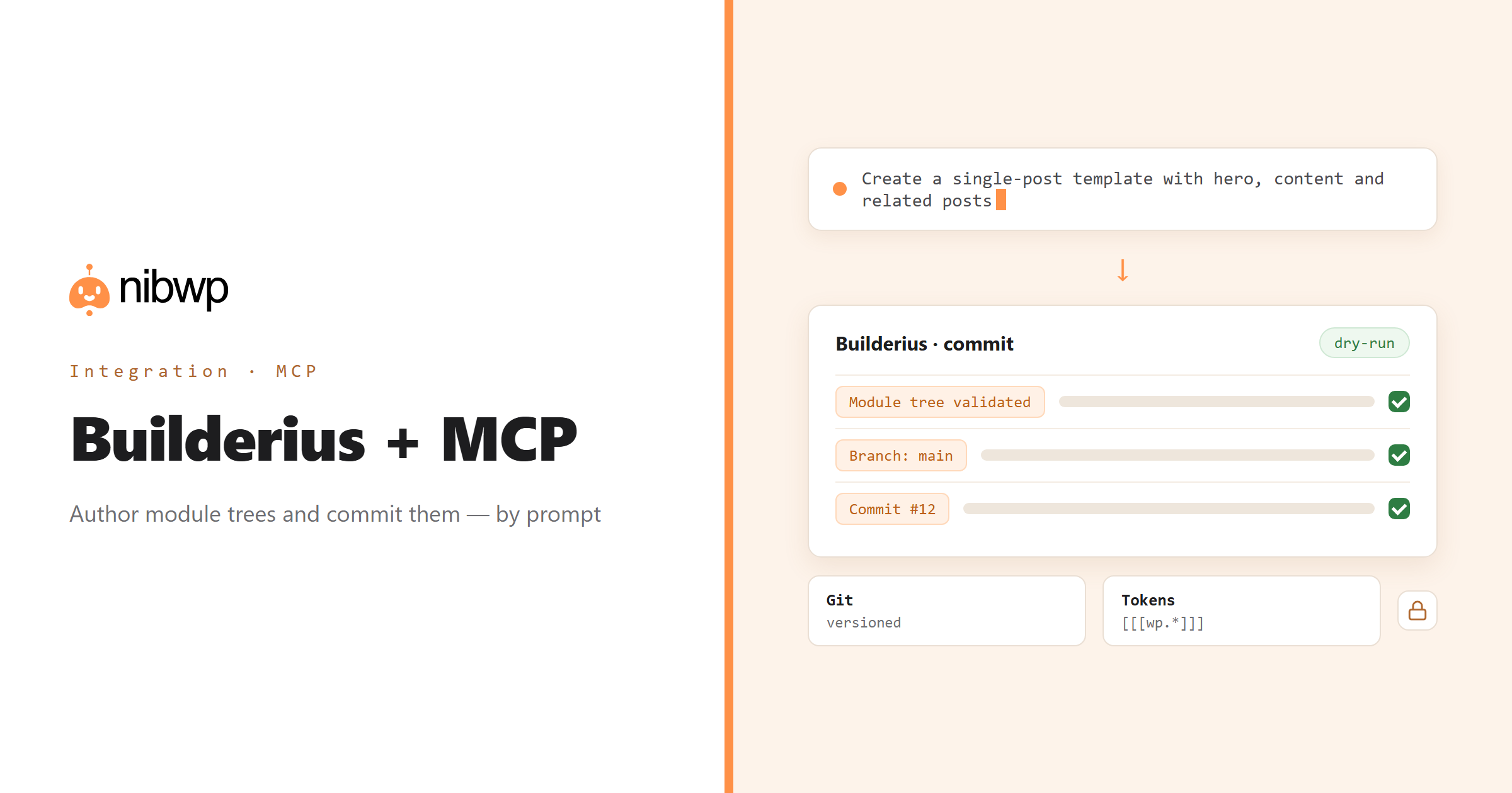Builderius + MCP: AI operating Builderius through NibWP