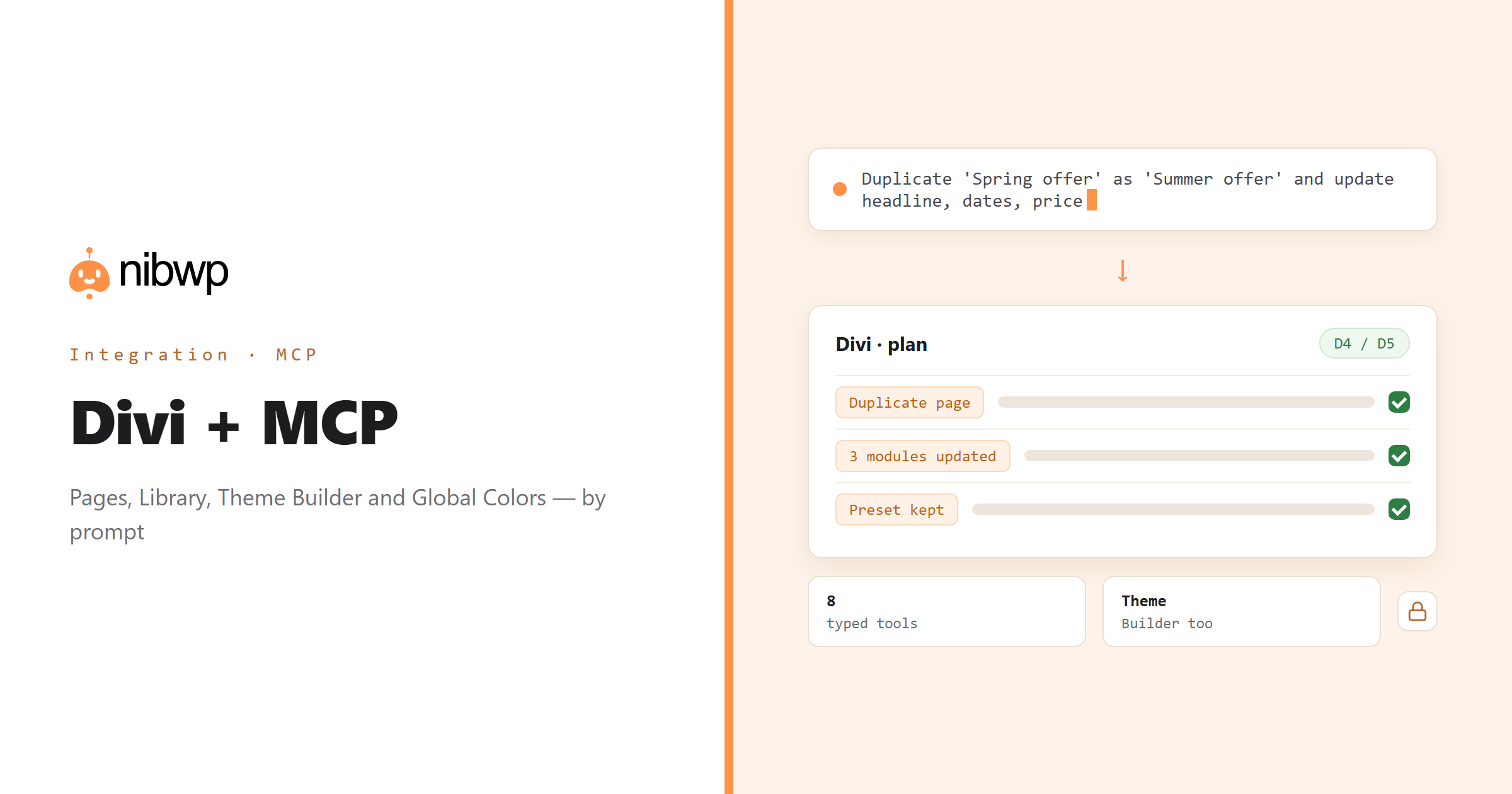 Divi + MCP: AI operating Divi through NibWP