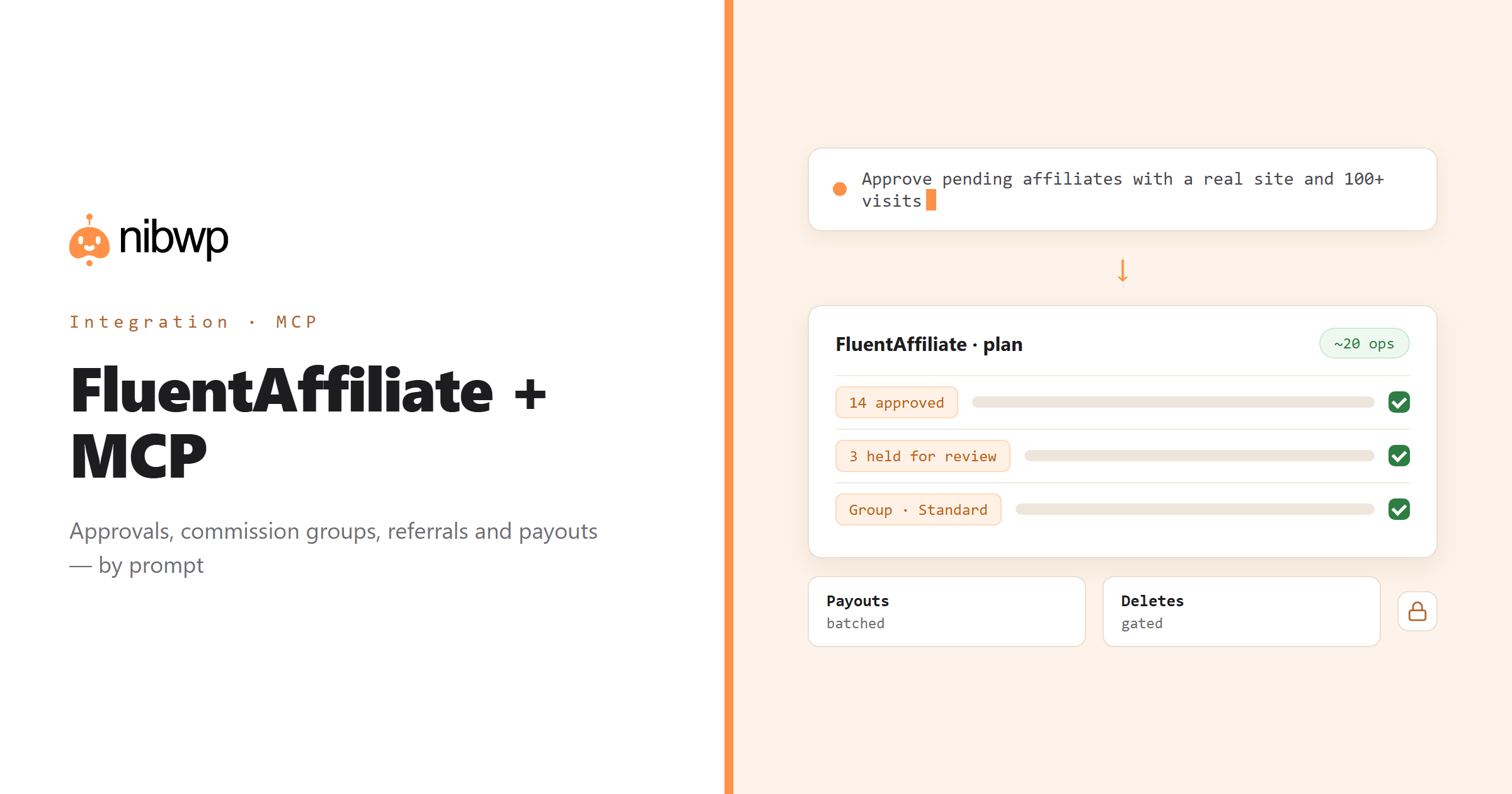 FluentAffiliate + MCP: AI operating FluentAffiliate through NibWP