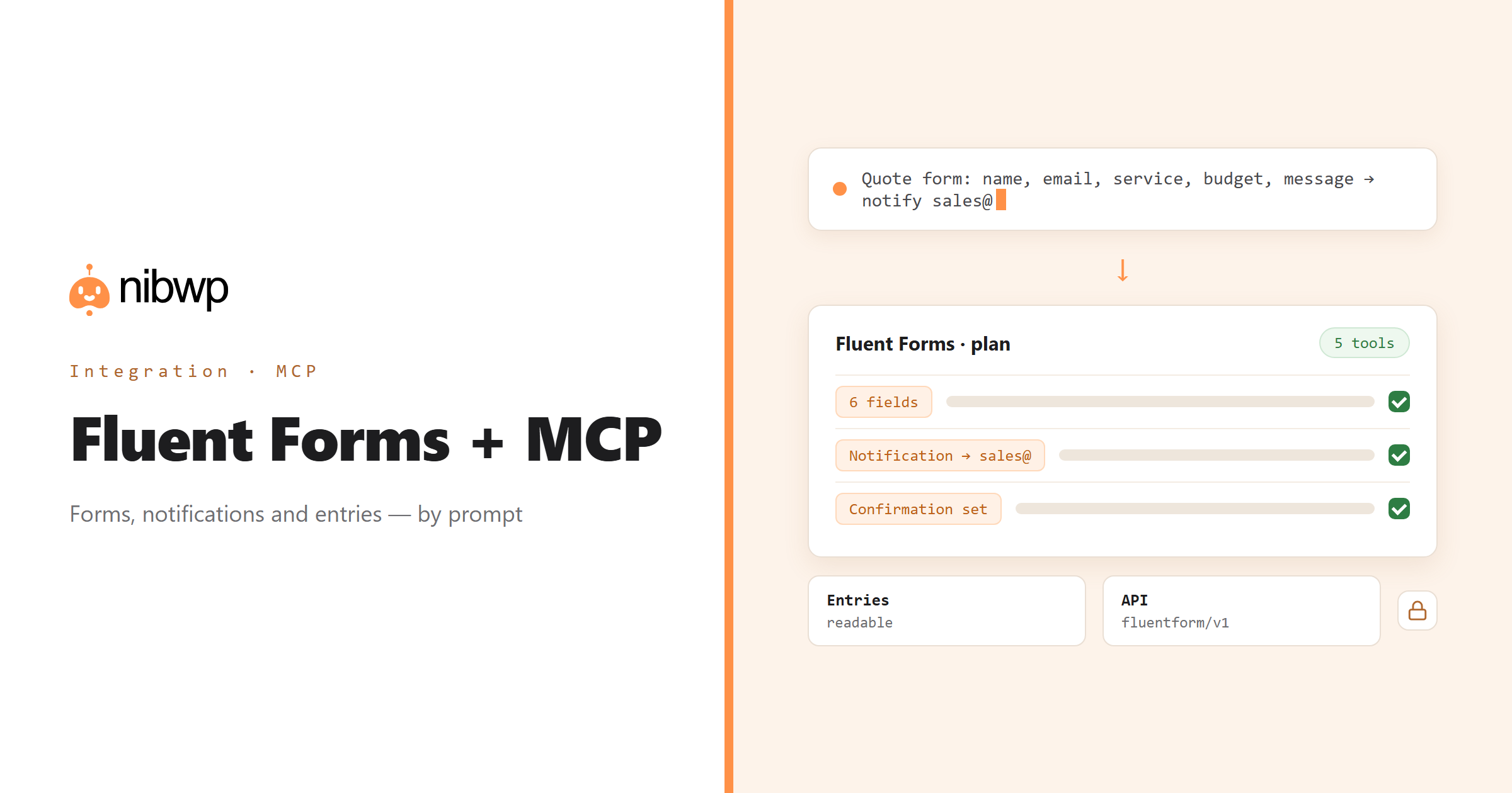 Fluent Forms + MCP: AI operating Fluent Forms through NibWP