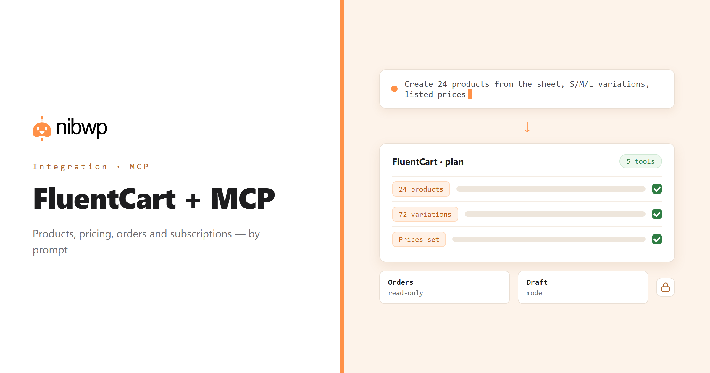 FluentCart + MCP: AI operating FluentCart through NibWP