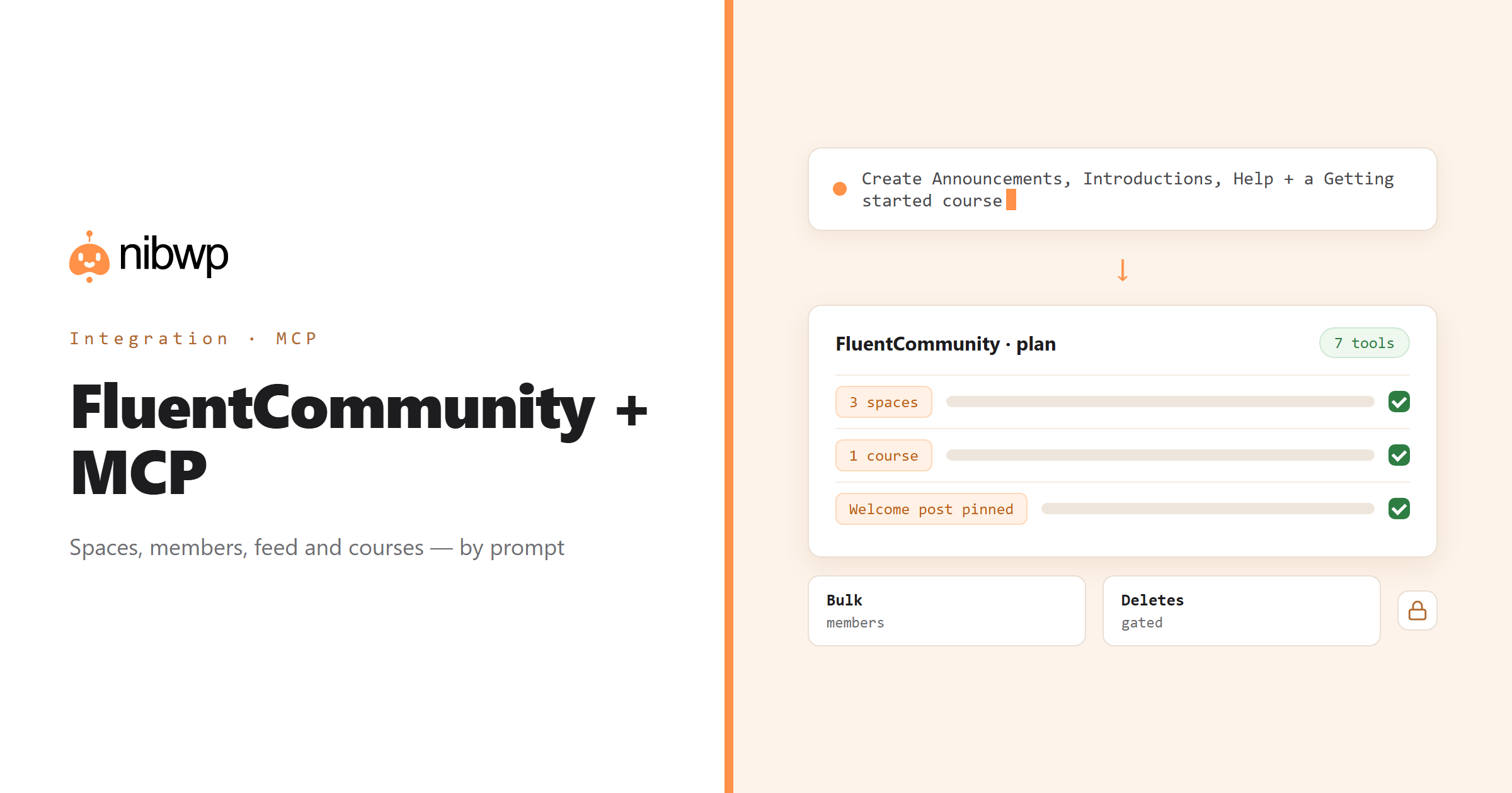 FluentCommunity + MCP: AI operating FluentCommunity through NibWP