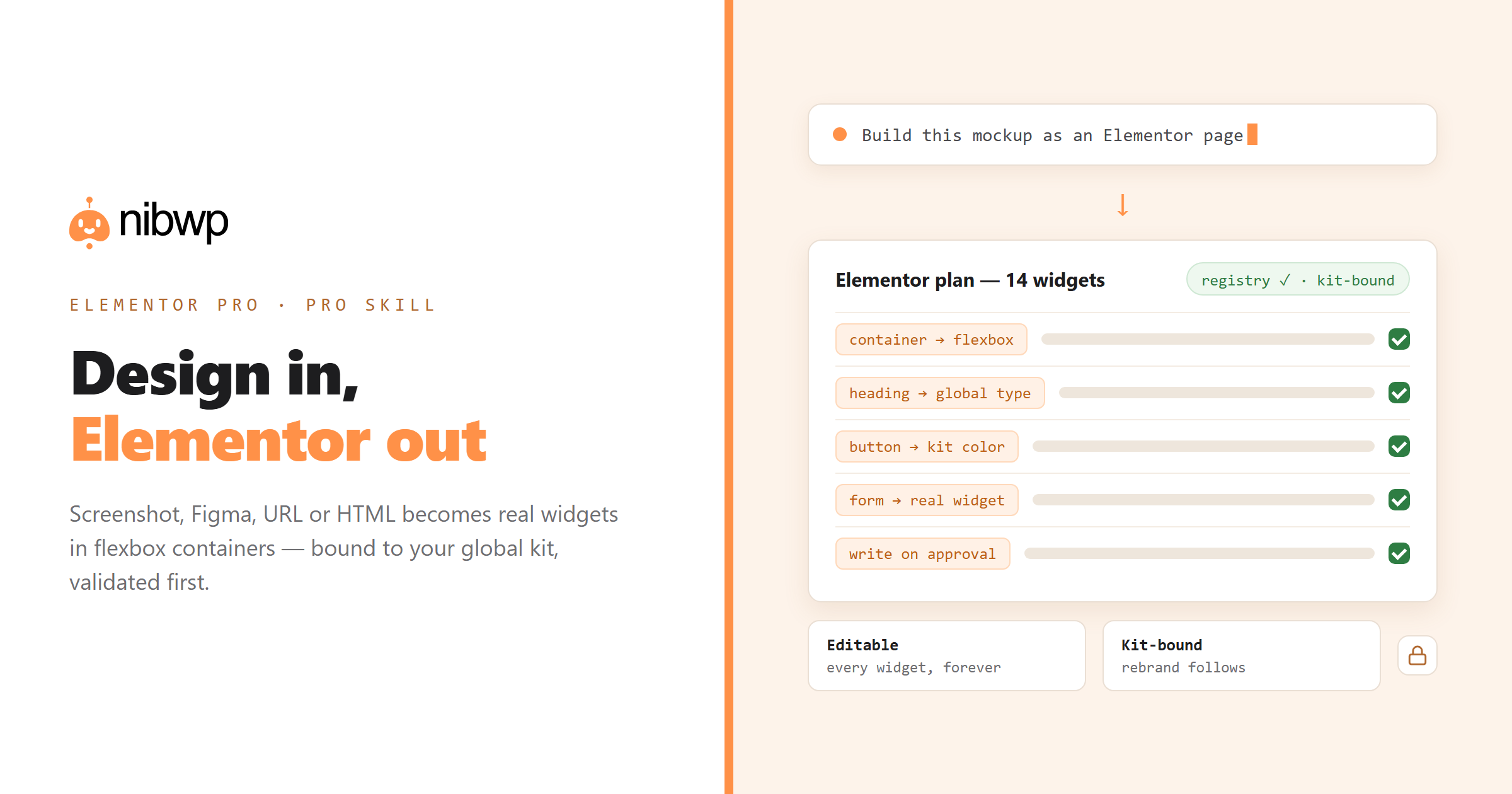 How to convert a design into an editable Elementor page — no code