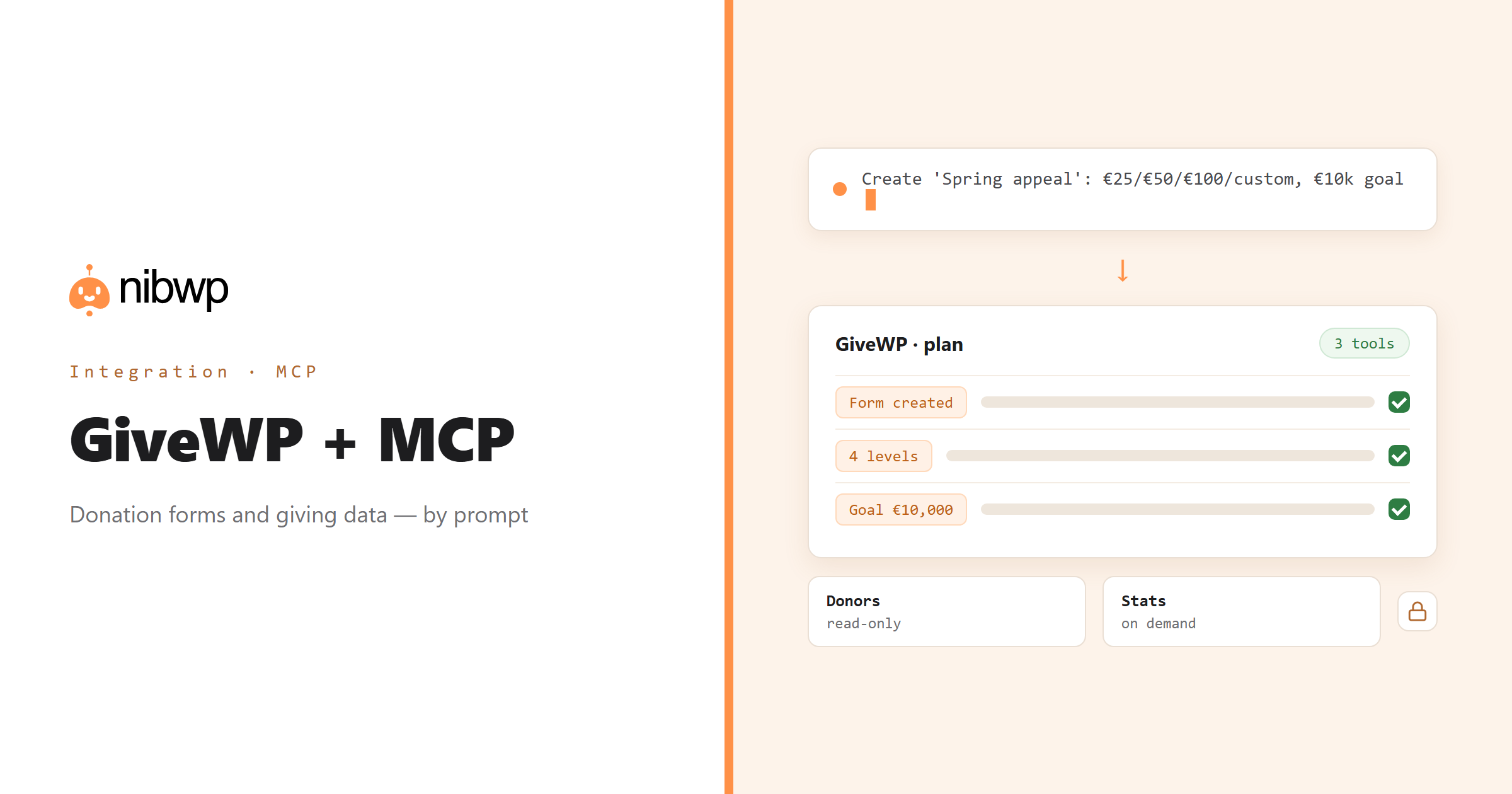 GiveWP + MCP: AI operating GiveWP through NibWP