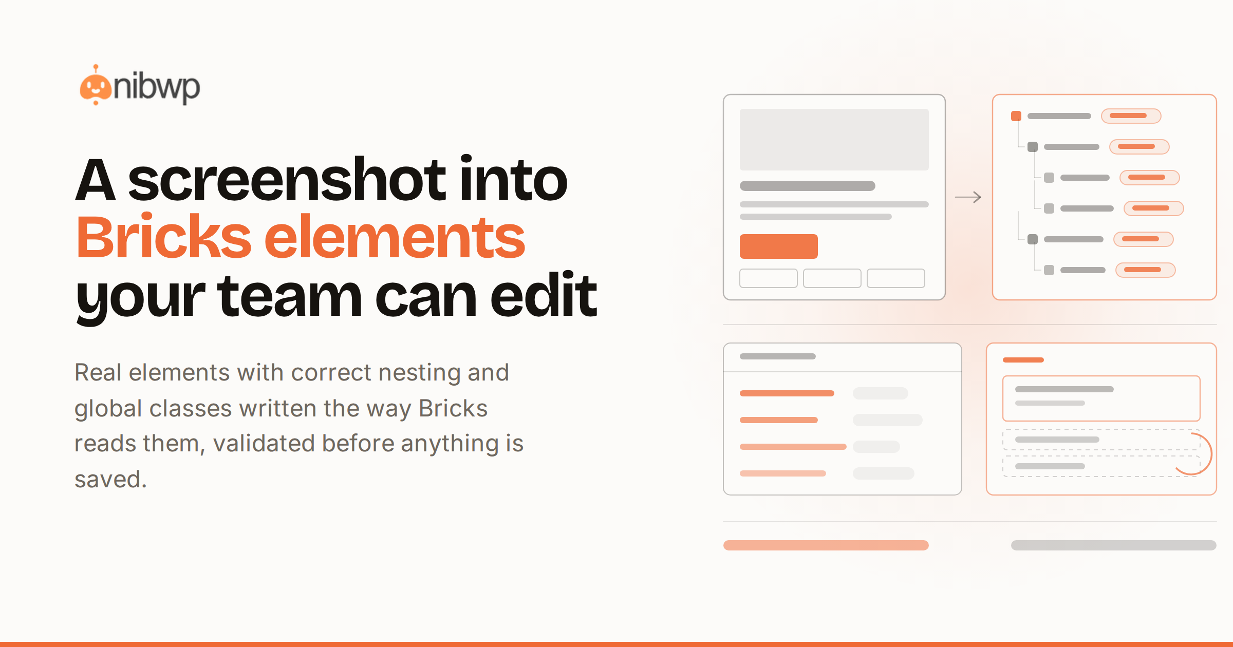Convert a screenshot to Bricks elements your team can edit