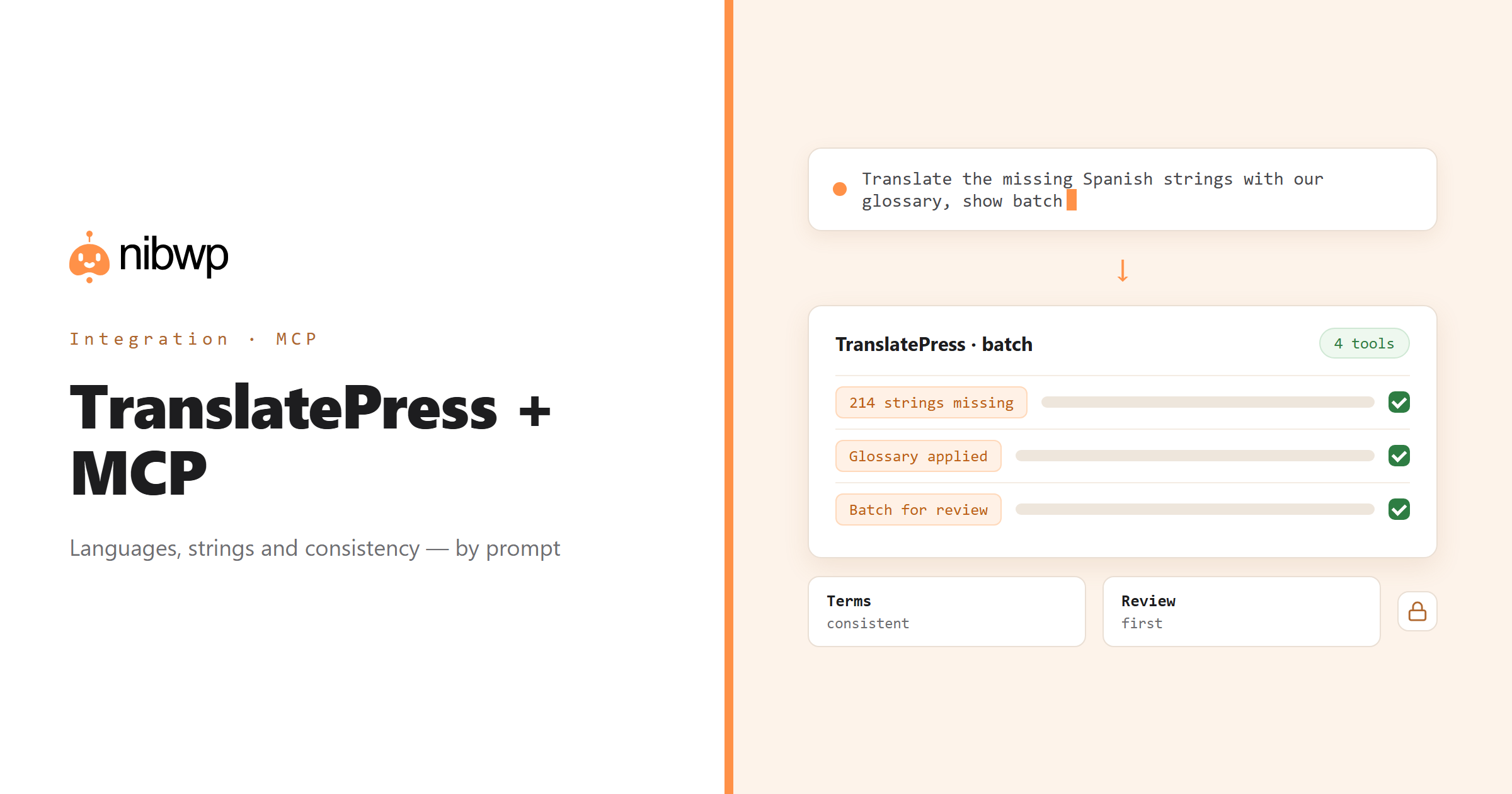 TranslatePress + MCP: AI operating TranslatePress through NibWP