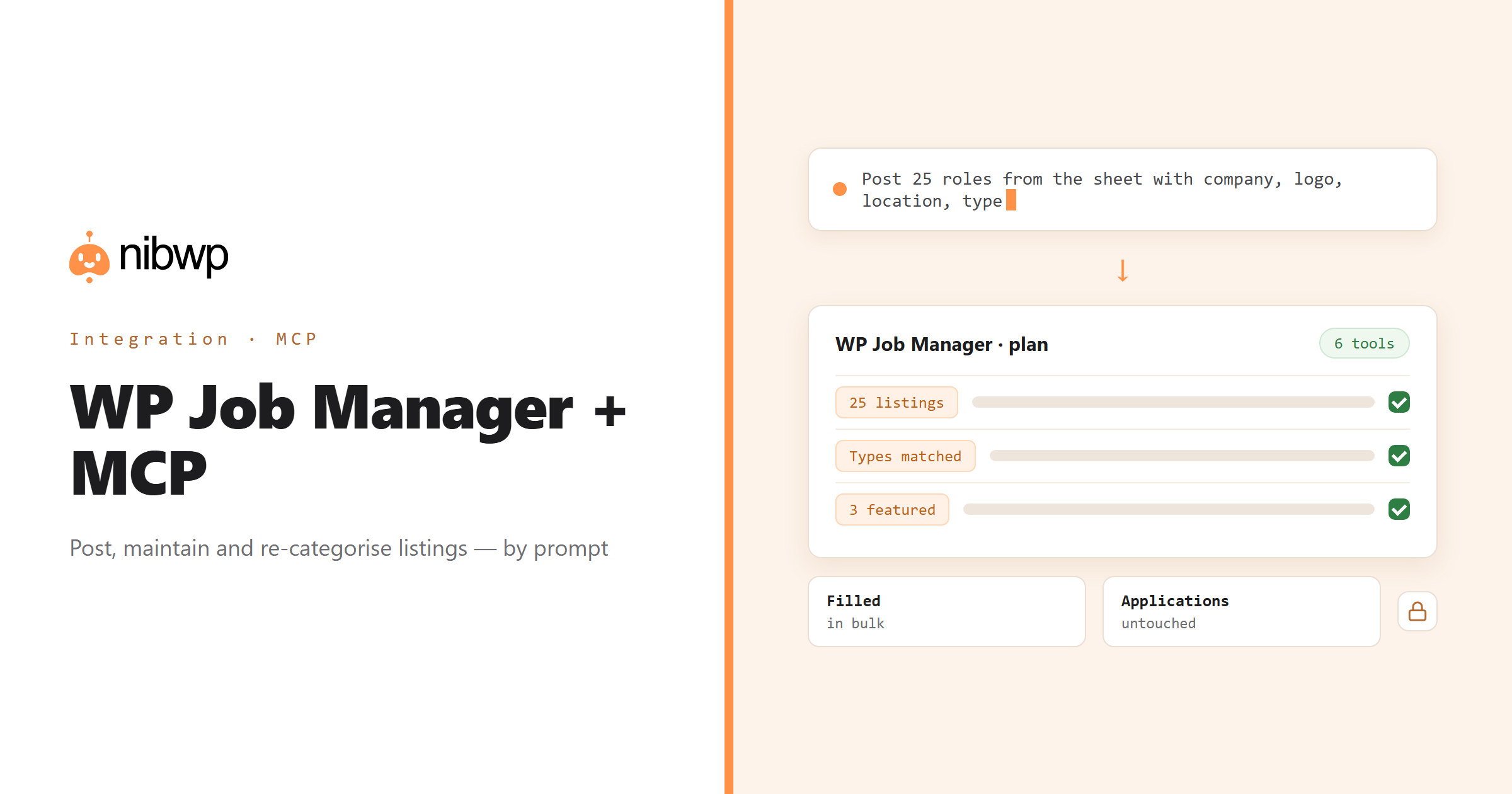 WP Job Manager + MCP: AI operating WP Job Manager through NibWP